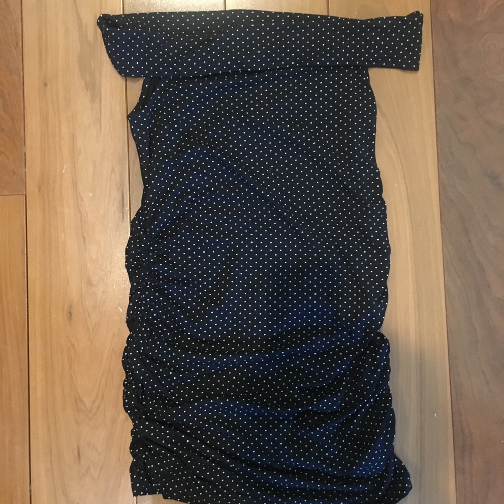Off-shoulder polka dot top